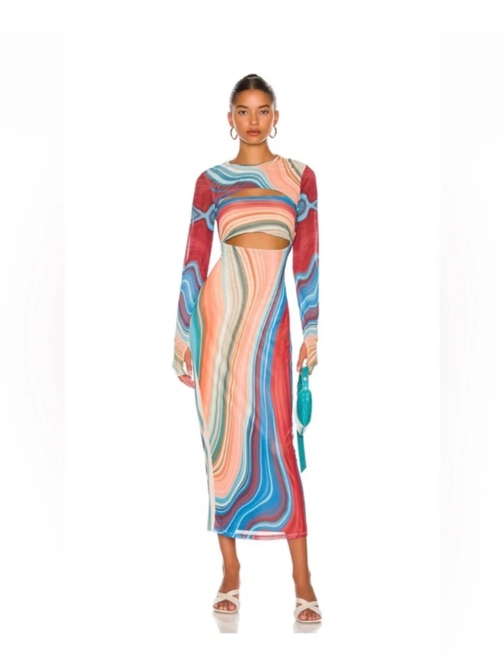 AFRM Matera Dress in Blue Abstract